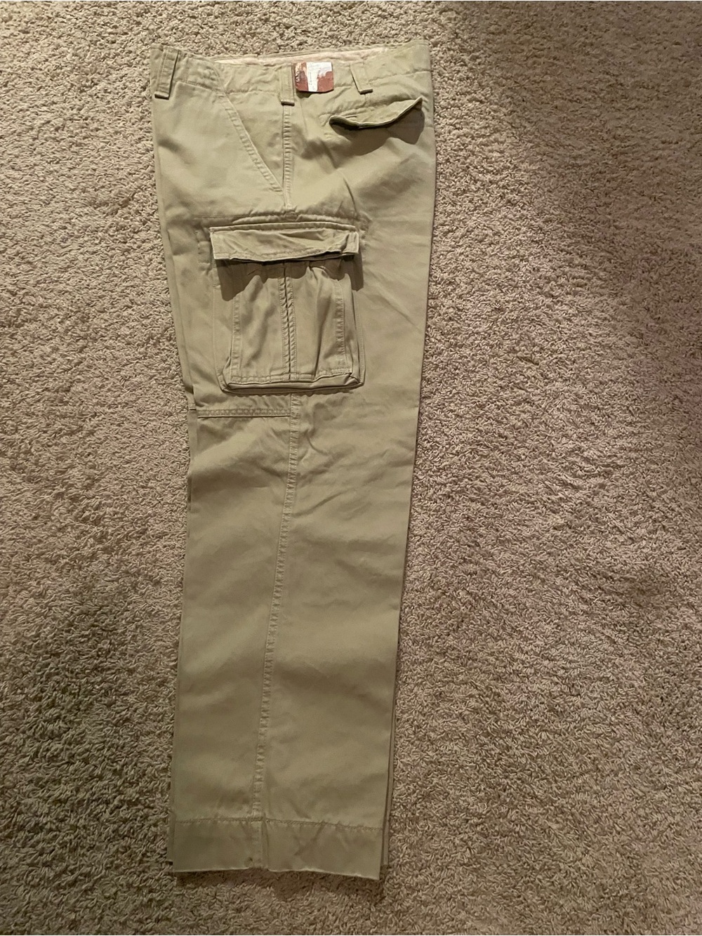 No Boundaries Men's Tan Cargo Pants with Flap Pockets